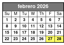 Game febrero Schedule