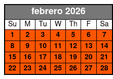 2 Hour Self-Guided Kayaking febrero Schedule