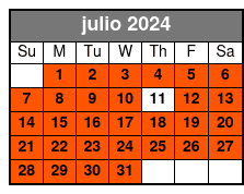 Kayak Rental (1 Hour) julio Schedule