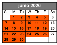 Kayak Rental (1 Hour) junio Schedule