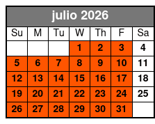 Kayak Rental (1 Hour) julio Schedule
