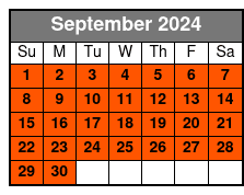 Fort Lauderdale Kayak Rental septiembre Schedule