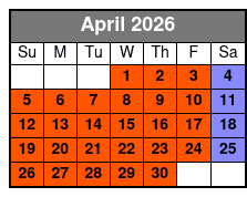 Fort Lauderdale Kayak Rental abril Schedule