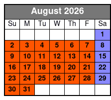 Fort Lauderdale Kayak Rental agosto Schedule