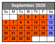 Fort Lauderdale Kayak Rental septiembre Schedule