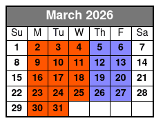 Stand-Up Paddle Board Lesson 1 on 1 marzo Schedule
