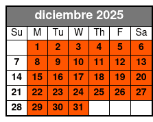 Massage & Spa Lakay diciembre Schedule
