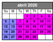 Parasailing Observer abril Schedule