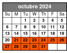 Kayak Tour octubre Schedule