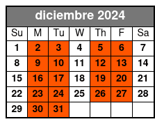 Riverside Hotel Meeting Point diciembre Schedule