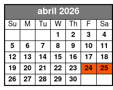 The Haunted Dinner Tour abril Schedule