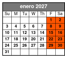 The Haunted Dinner Tour enero Schedule