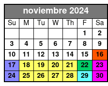 Breaking Point Escape Room noviembre Schedule