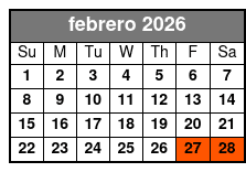 Premium Driving Tour Upgrade febrero Schedule