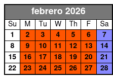 San Antonio's Ultimate Ghost and Murder Walking Guided Tour febrero Schedule