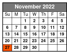 SeaWorld San Antonio noviembre Schedule