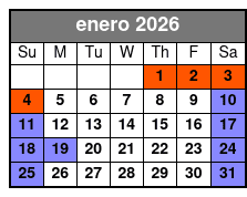 SeaWorld Single Day Ticket enero Schedule