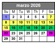 SeaWorld Single Day Ticket marzo Schedule