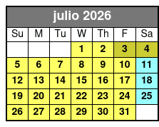 SeaWorld Single Day Ticket julio Schedule