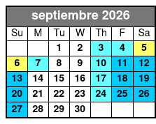 SeaWorld Single Day Ticket septiembre Schedule