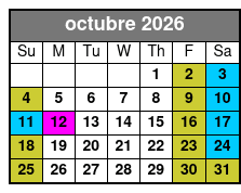 SeaWorld Single Day Ticket October Schedule