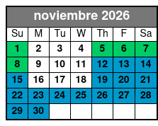 SeaWorld Single Day Ticket noviembre Schedule