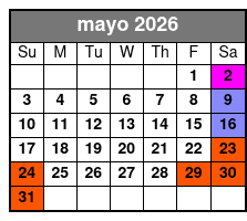 SeaWorld San Antonio & Aquatica San Antonio 2 Day Flex Ticket mayo Schedule