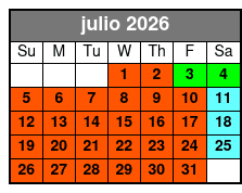 SeaWorld San Antonio & Aquatica San Antonio 2 Day Flex Ticket julio Schedule