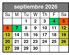 SeaWorld San Antonio & Aquatica San Antonio 2 Day Flex Ticket septiembre Schedule