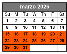 River City Ghosts: San Antonio Apparitions marzo Schedule