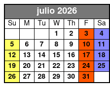 Private Tarot Reading julio Schedule