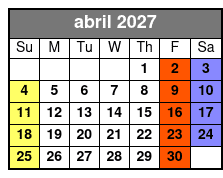 Private Tarot Reading abril Schedule