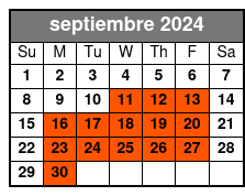 Adventure Introduction Special septiembre Schedule