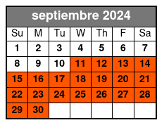 1-Day Pass septiembre Schedule