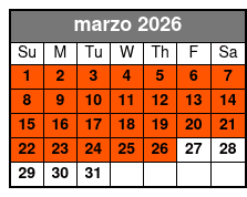1-Day Pass marzo Schedule
