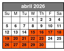 1-Day Pass abril Schedule