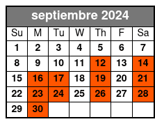 Photoshoot septiembre Schedule