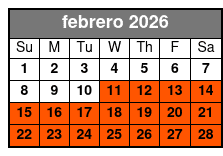 Outdoor Escape Room in San Antonio - the River Walk February Schedule