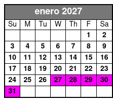Hopscotch Tickets enero Schedule