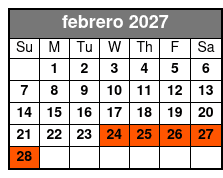 Hopscotch Tickets febrero Schedule