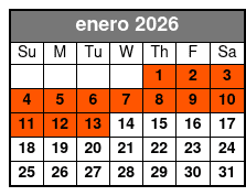 The Alamo: Exhibit Entry enero Schedule