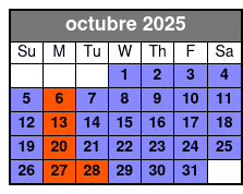 Magic Saloon - General Admission octubre Schedule
