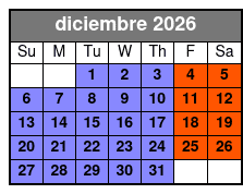 Magic Saloon - General Admission diciembre Schedule