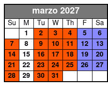 Magic Saloon - General Admission marzo Schedule