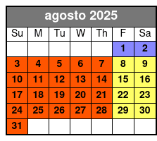 Magic Saloon - Preferred Seating agosto Schedule