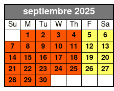 Magic Saloon - Preferred Seating septiembre Schedule