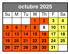 Magic Saloon - Preferred Seating octubre Schedule
