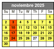 Magic Saloon - Preferred Seating noviembre Schedule