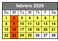 Magic Saloon - Preferred Seating febrero Schedule