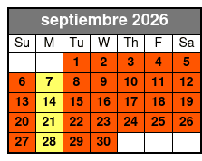 Magic Saloon - Preferred Seating September Schedule